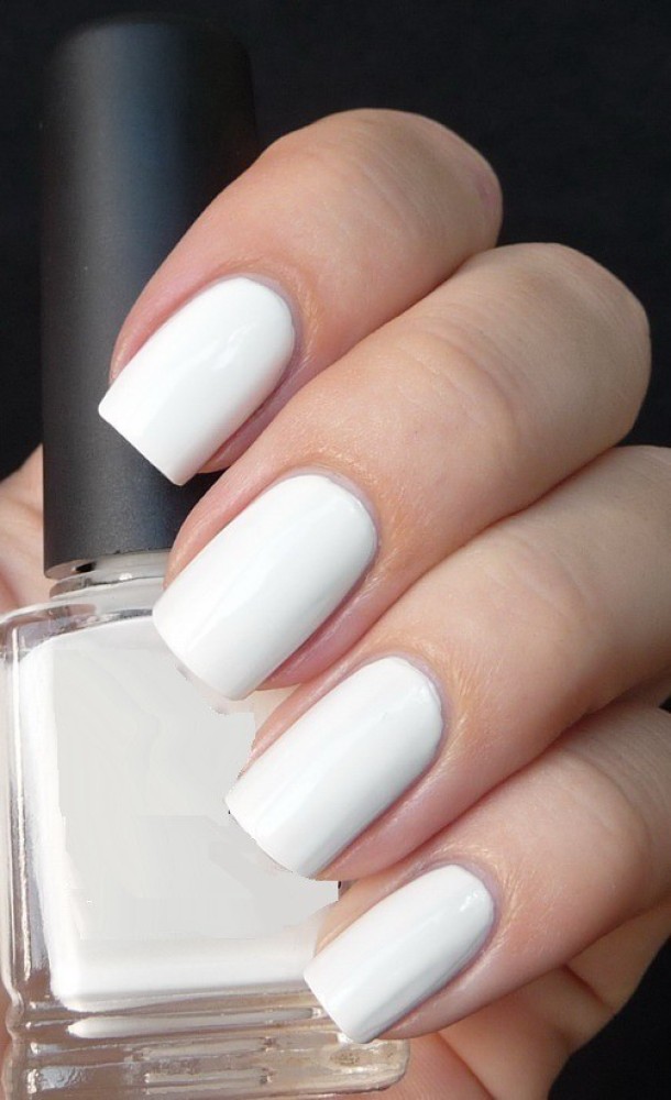 Five Star Nail & Spa - WHITE MANICURE WITH GLITTER 🙌 Since its  introduction, white nails paint has always fascinated the ladies. The  colour goes well synchronized with sharp edged nails; but