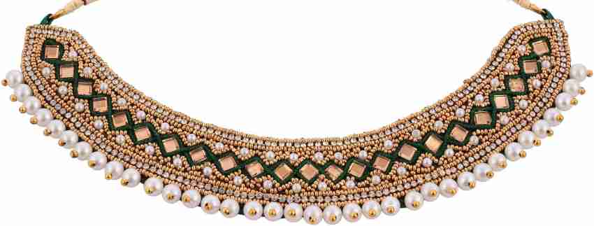 VAMA Embroidery Zari Work Pink Colour Cloth Choker Necklace for Women Girls  & ladies Crystal Fabric Choker Price in India - Buy VAMA Embroidery Zari  Work Pink Colour Cloth Choker Necklace for