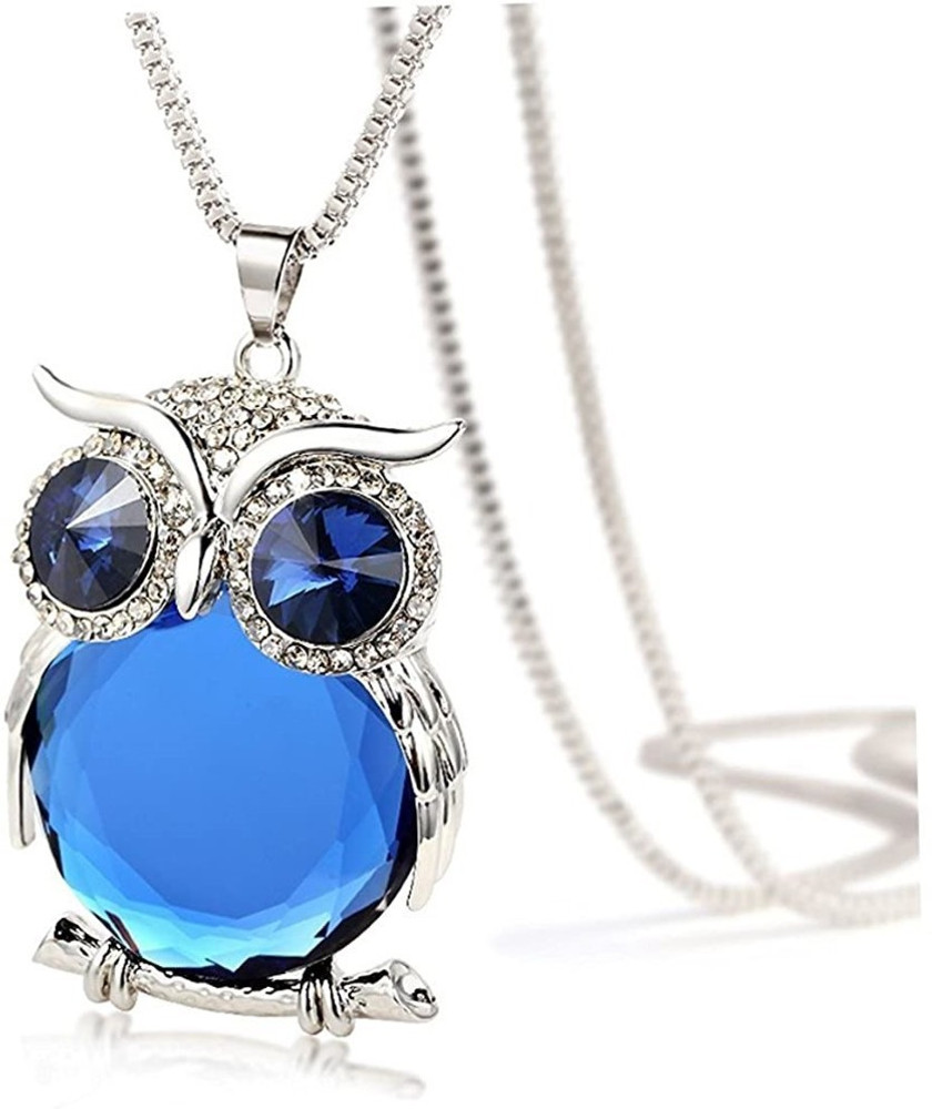 Blue owl necklace cheap