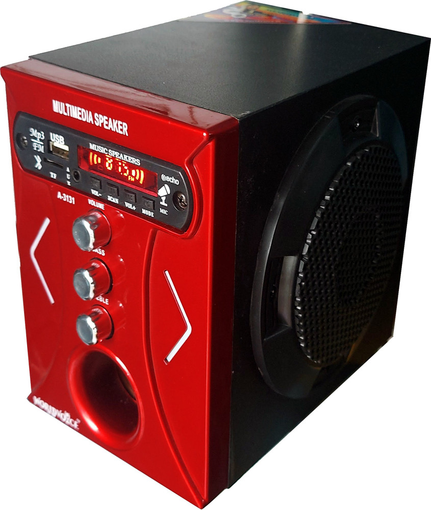 world voice Bluetooth RED NANO DJ LED Light Subwoofer Speaker with BT FM MP3 USB SD Card AUX 160 W Bluetooth Home Audio Speaker