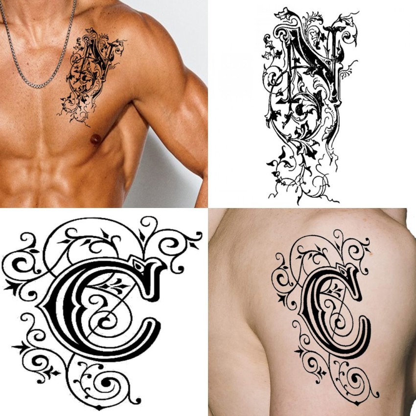 Buy voorkoms Name N Letter Body Temporary Tattoo Waterproof V312 Size 11x6  cm Online  Get 64 Off