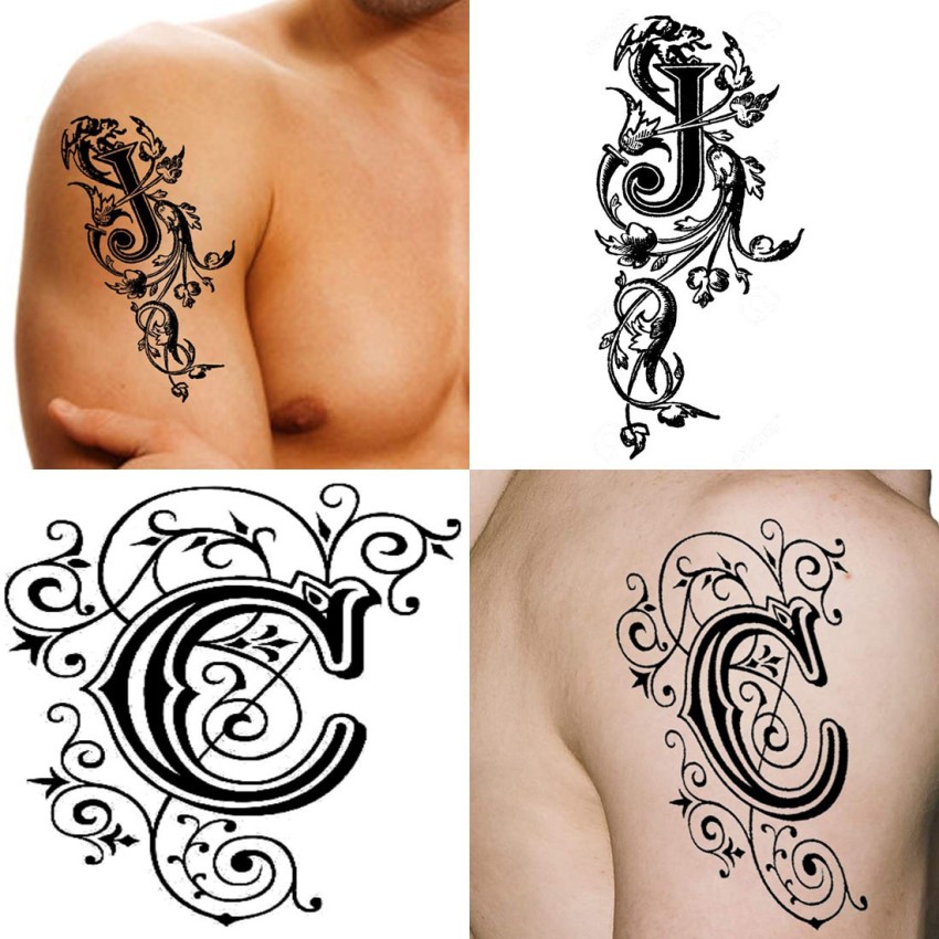 Buy Gothic J Letter Temporary Tattoo set of 3 Online in India  Etsy