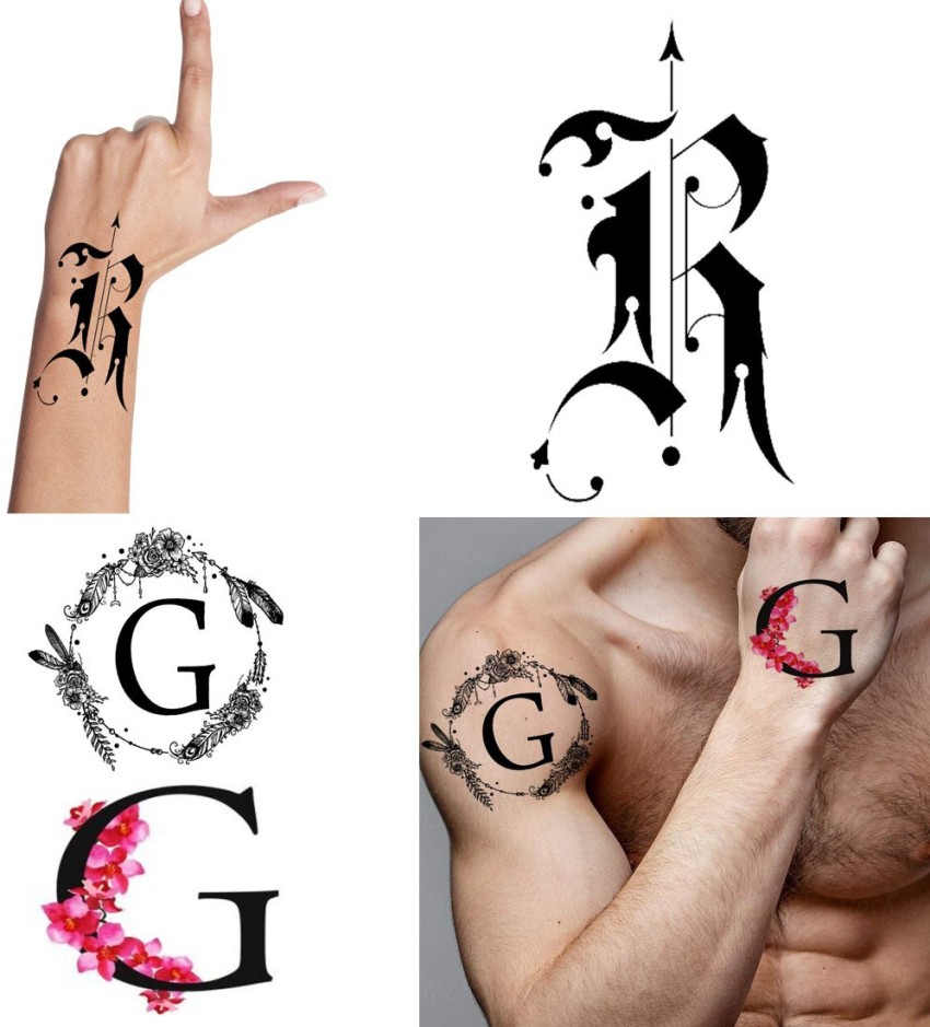 A Name Alphabet Tattoo Waterproof For Men and Women Temporary Body Tattoo