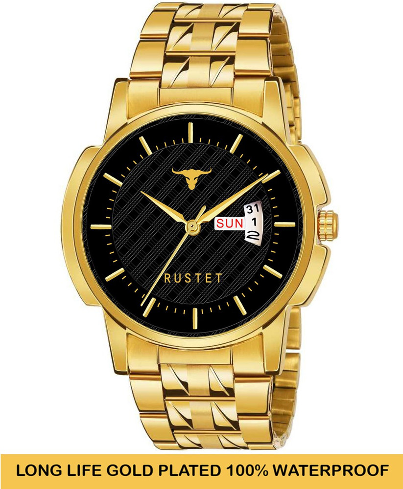 RUSTET LONG LIFE GOLD PLATED WATERPROOF LONG LIFE GOLD PLATED WATERPROOF Analog Watch For Men