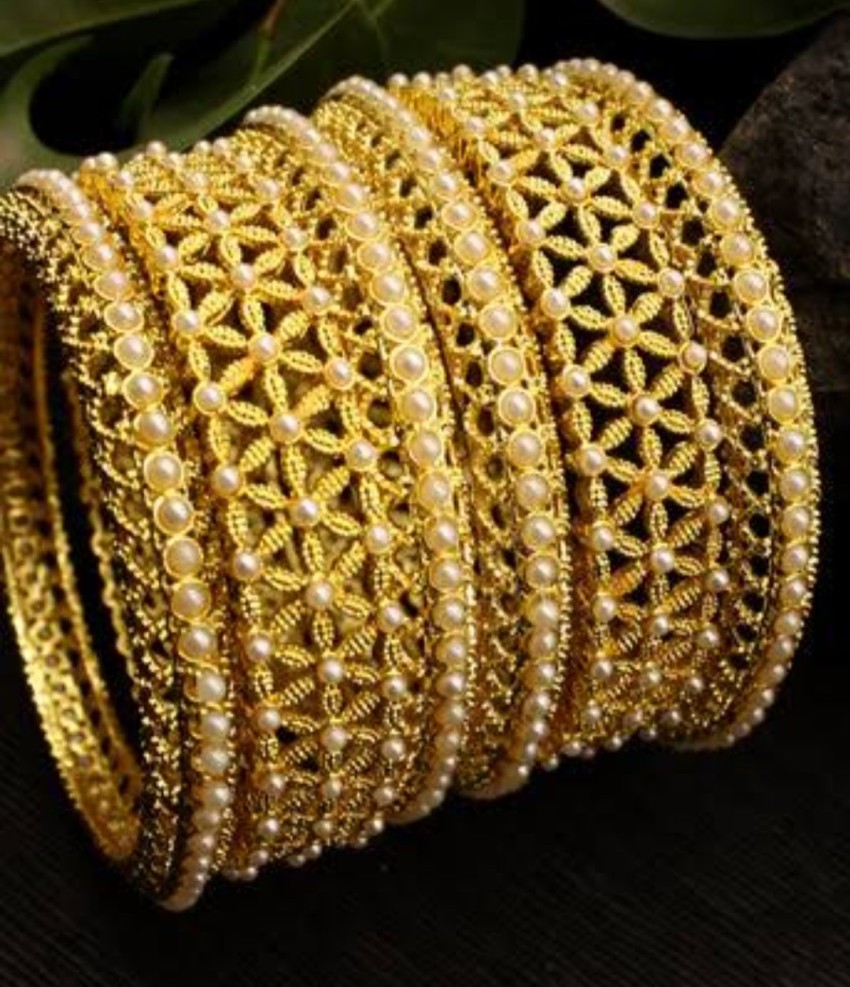 Gold plated outlet bangles set