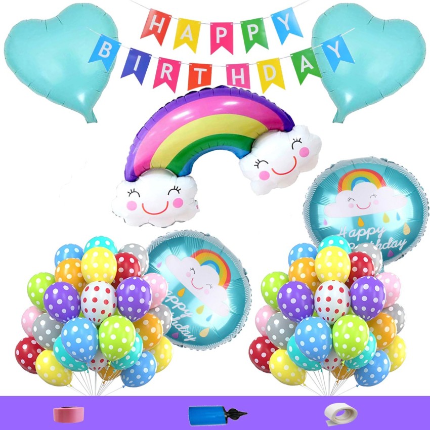  JALS Rainbow Birthday Decoration Items 60 Pcs First Birthday  Decorations Girl Combo Rainbow Theme Birthday Decorations 1st Birthday  Decoration for Boys 1st Birthday Decoration for Girls : Home & Kitchen