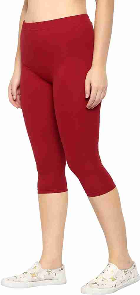 TooLook Women's Regular Fit Plain 3/4th Capri Leggings Pants Women Black,  Maroon Capri - Buy TooLook Women's Regular Fit Plain 3/4th Capri Leggings  Pants Women Black, Maroon Capri Online at Best Prices