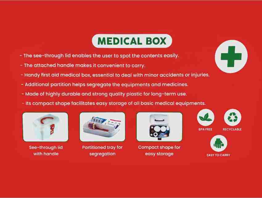 Puno Multipurpose First Aid Box Medicine Box Organizer, Medical