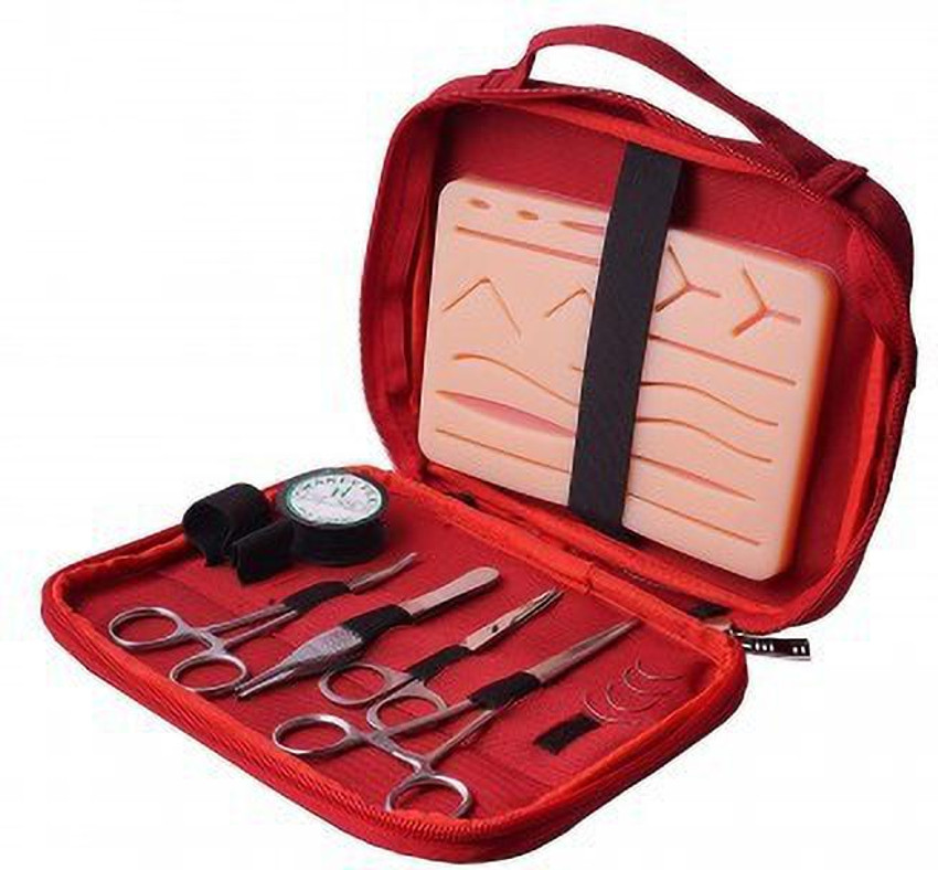First aid shop kit with sutures