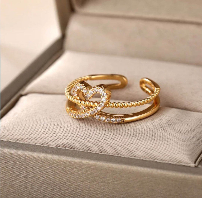 Ring heart designs in gold for female store