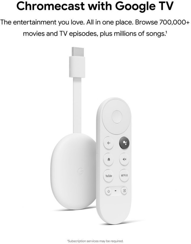politik Soveværelse Ferie Google Chromecast with TV (4K) Media Streaming Device - Google :  Flipkart.com