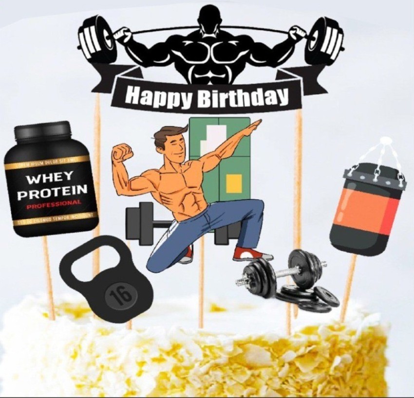 silhouette CrossFit weightlifting Fitmess Edible Printed Cake Decor To