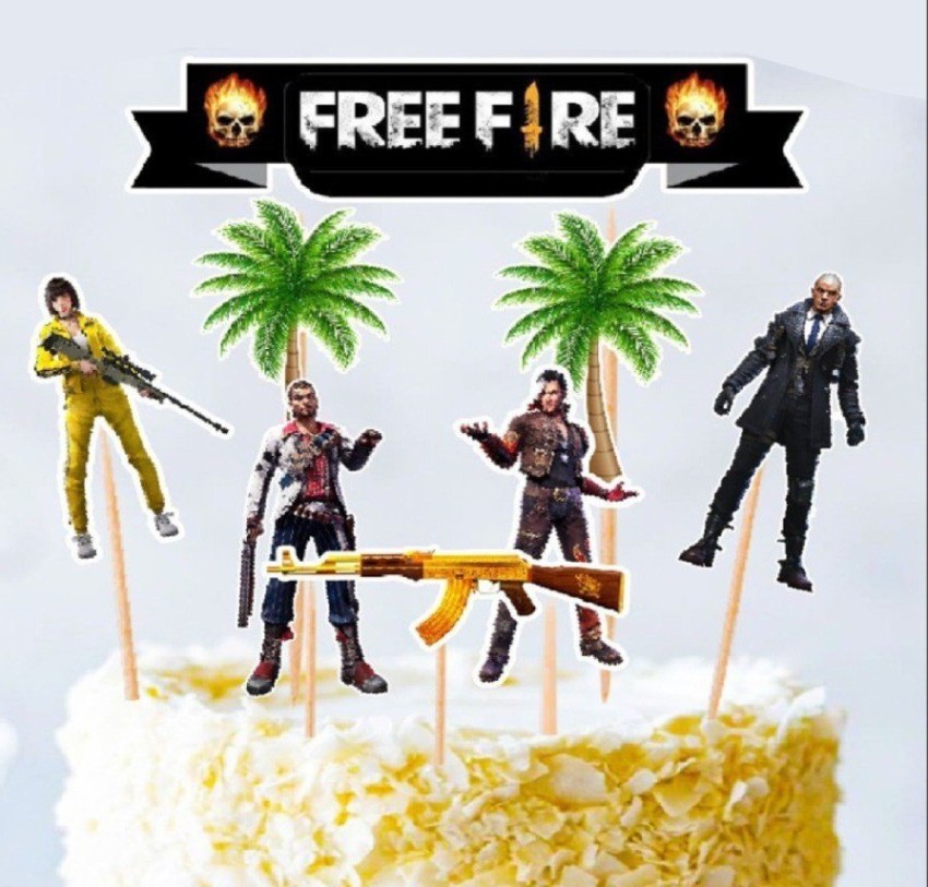 Amazon.com: Garena Free Fire Cake Topper Edible Image Personalized Cupcakes  Frosting Sugar Sheet (11