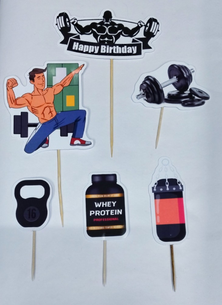 Gym Powerlifter Themed Personalised ANY COLOUR Birthday PLASTIC Cake Topper  | eBay