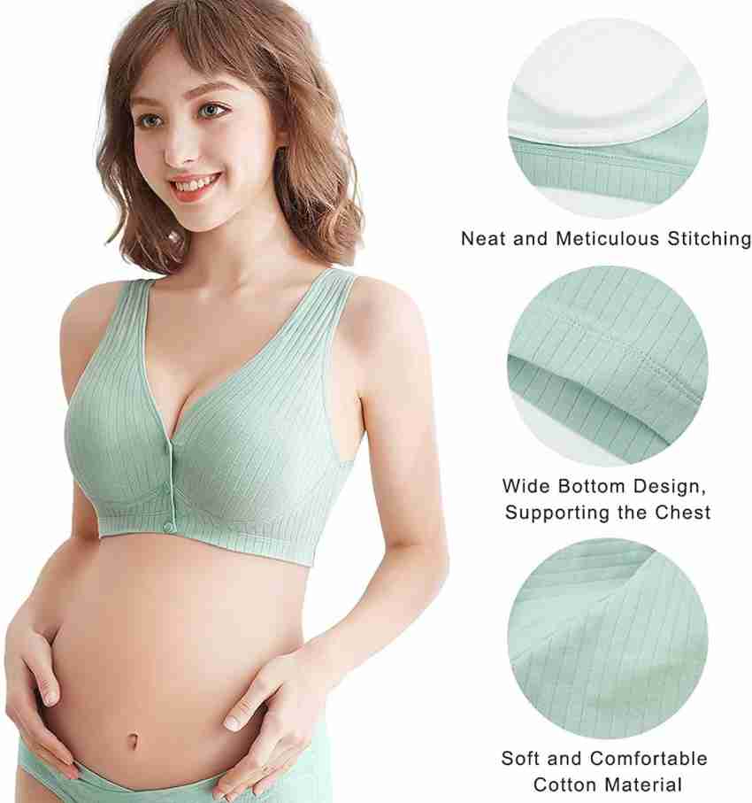 Women's Front Closure Maternity Nursing Bra Without Wire - Temu Canada