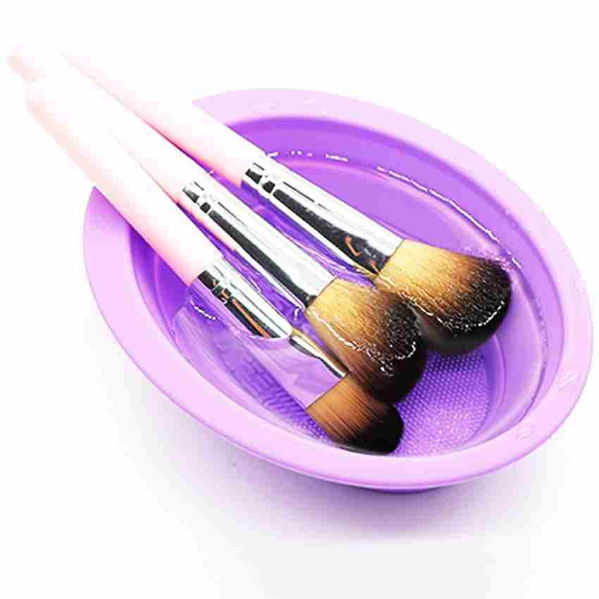 1pc Silicone Foldable Brush Cleaning Bowl, Makeup Brush & Sponge