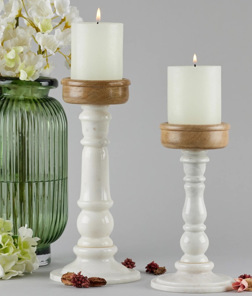 Genuine marble candle holder