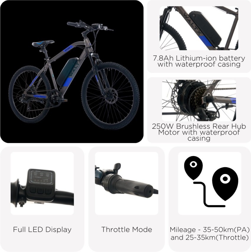 WALTX Spark 1 V2 26 inches 7 Gear Lithium ion Li ion Electric Cycle Price in India Buy WALTX Spark 1 V2 26 inches 7 Gear Lithium ion Li ion Electric Cycle online at Flipkart