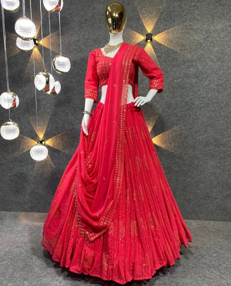 Flipkart on sale red lehenga