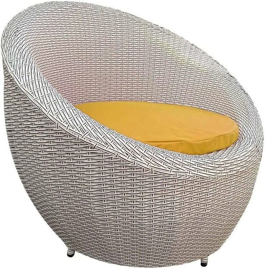 Trade Craft Apple Chair Set White And Yellow Cane Outdoor Chair