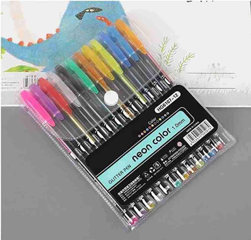 VINMOT Neon Color Gel and Glitter Pen Set for Drawing and Arts