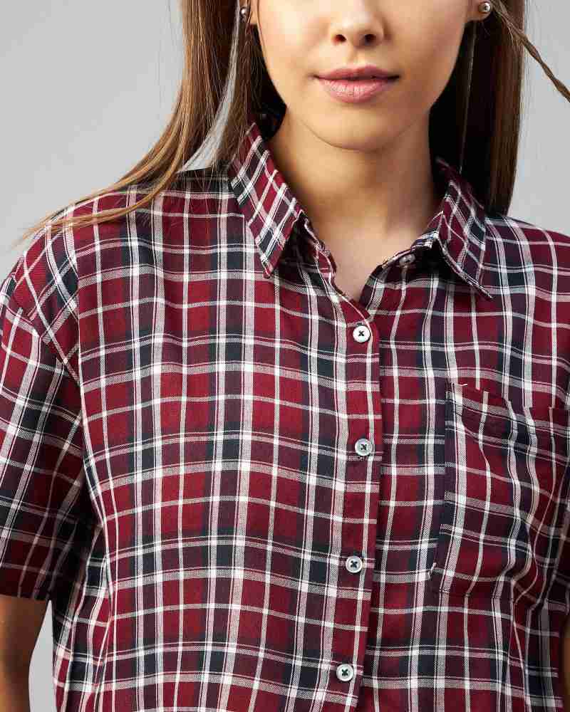 Buy Maroon Shirts for Women by CHIMPAAANZEE Online