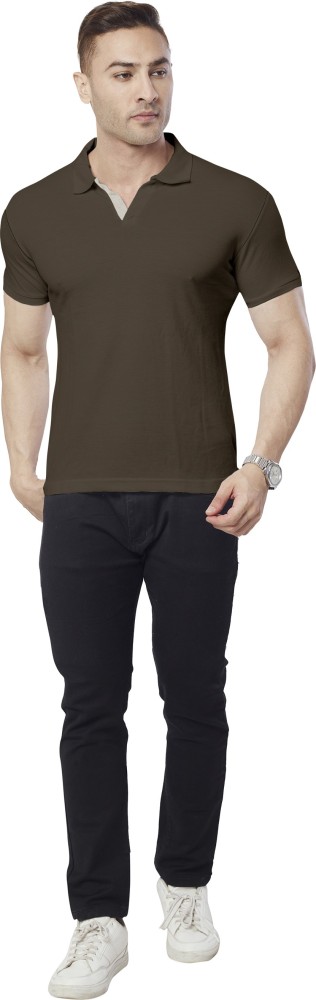 Amstead Solid Men Polo Neck Brown T Shirt Buy Amstead Solid Men Polo Neck Brown T Shirt Online at Best Prices in India Flipkart