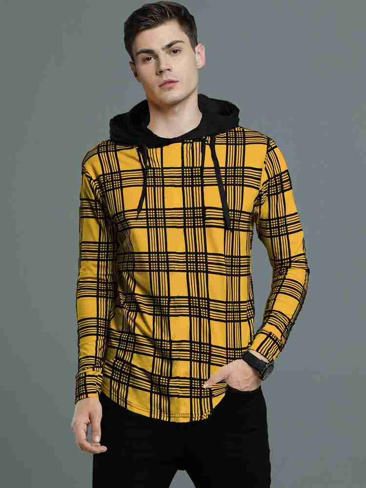 Yellow and black checkered hoodie discount