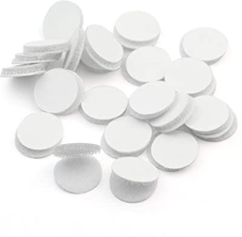 Scratch Round Sticker, Circles With Velcro Self-adhesive 500 Pair Coins  Back Velcro Adhesive Pad, White