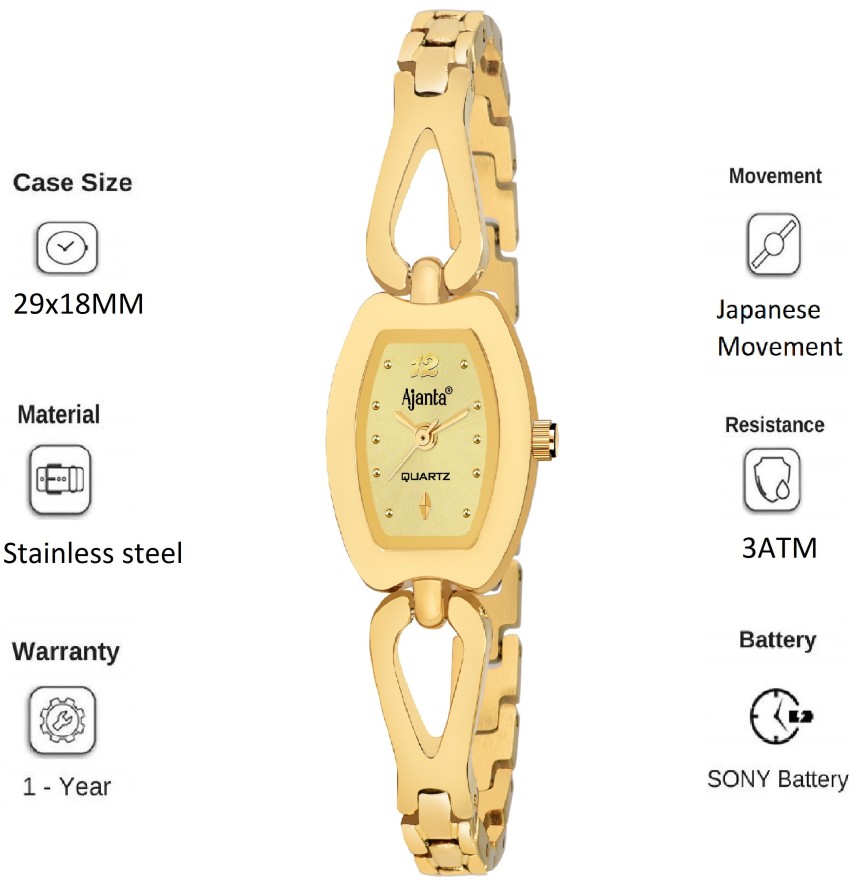 Ajanta wrist watch outlet golden