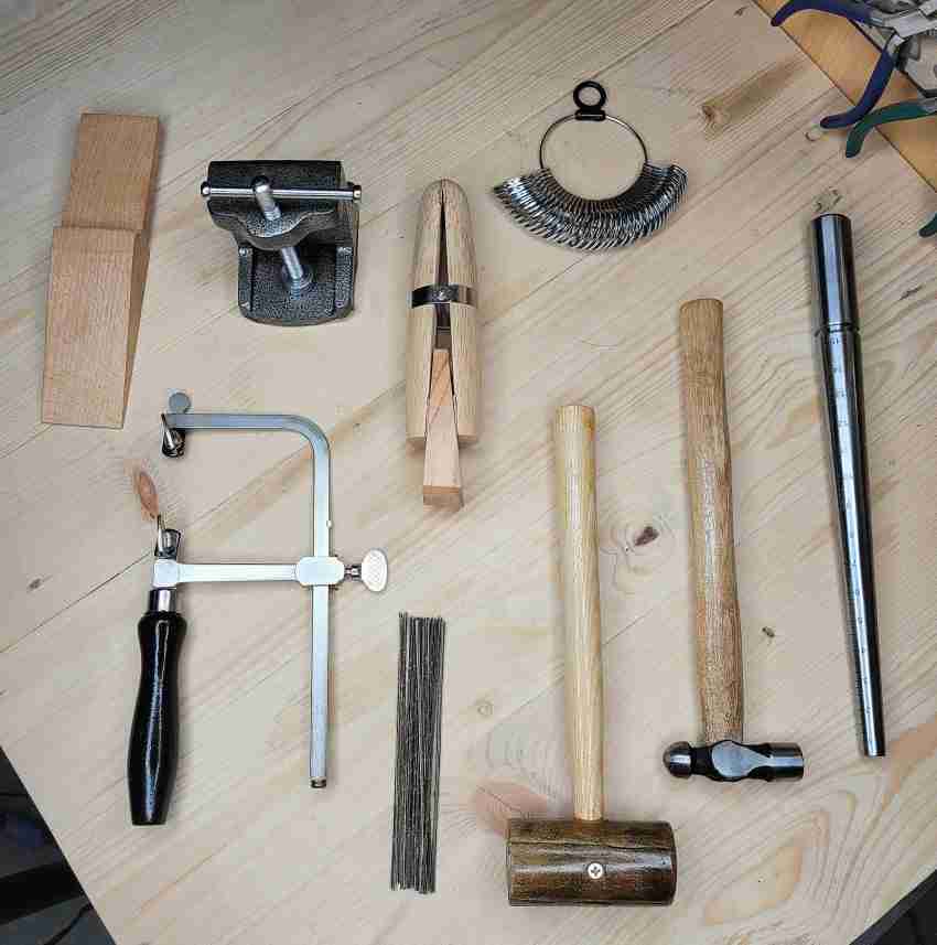 Jewelry Making Kit Basic Tool Jewelers Set - Anvil Mandrel Saw Frame Mallet