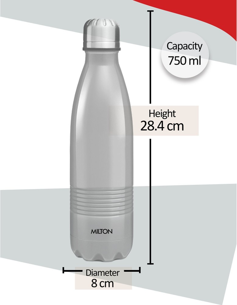 Milton Thermosteel Duo DLX 750, Double Walled Vacuum Insulated Flask 700 ml  | 24 oz | 24 Hours Hot and Cold Water Bottle, 18/8 Stainless Steel, BPA