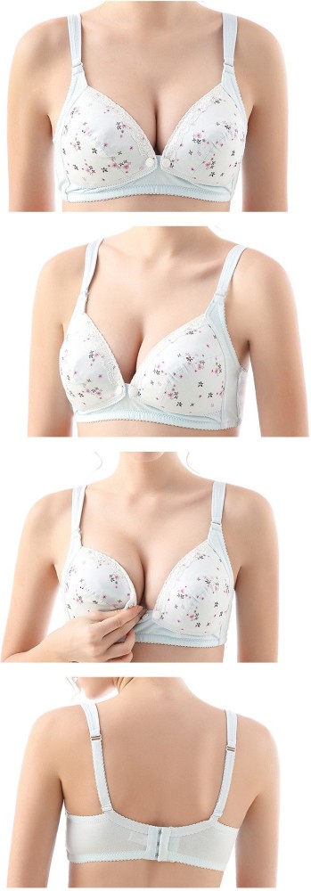 MOMISY Blue Flower-Size 42 Women Maternity/Nursing Non Padded Bra - Buy  MOMISY Blue Flower-Size 42 Women Maternity/Nursing Non Padded Bra Online at  Best Prices in India