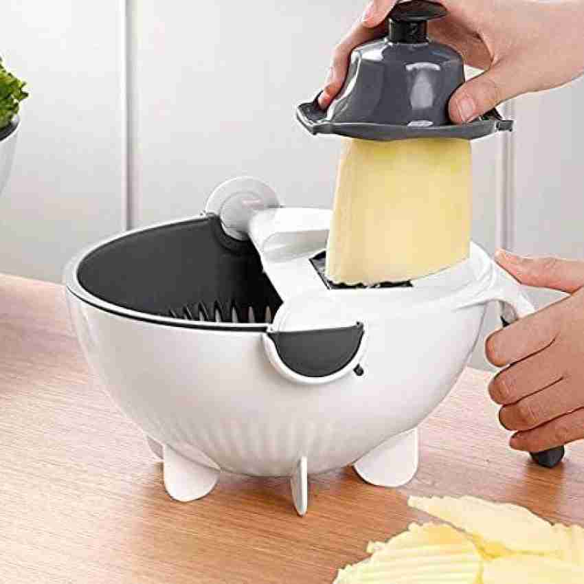 Multifunctional Vegetable Slicer 9 In 1 Rotate Vegetable Cutter With Drain  Basket Fruit Shredder Grater Slicer Kitchen Gadget Se