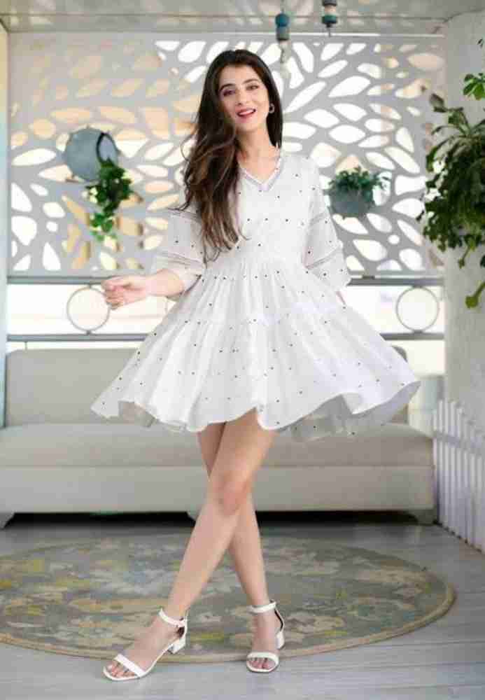 kalawatis Women Fit and Flare White Dress Buy kalawatis Women