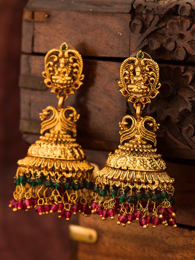 Kwickk Pearl Studded Multicolor Gold Platted Oxidized Big Jhumka Jhumki  Earrings for Girls and Women