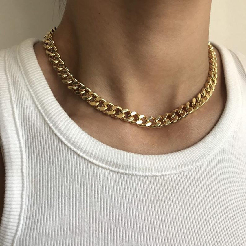 OCTAGON HUB Necklace Gold Choker chain Necklaces for Women and