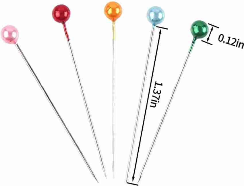 Filfora Plastic Pearl Head Stainless Steel Tip Pins (Set Of 120,  Multicolor), Stainless Steel Pins 