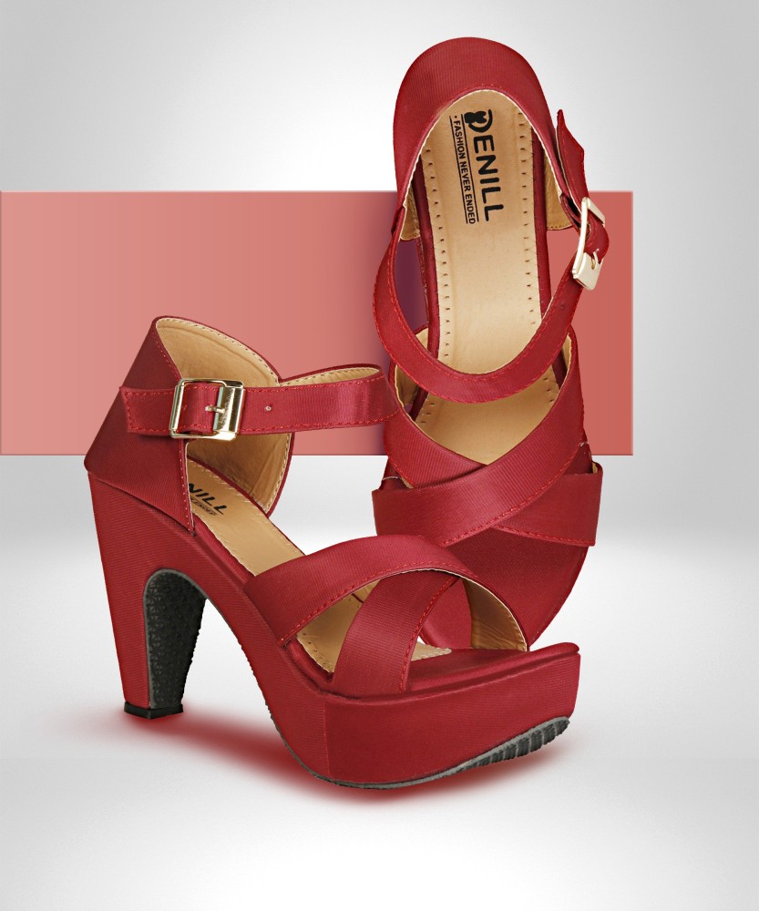 High heel sandal red colour new arrivals