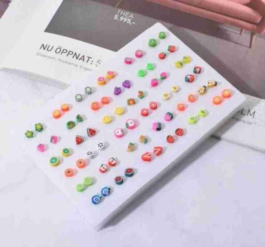 Plastic button earrings outlet