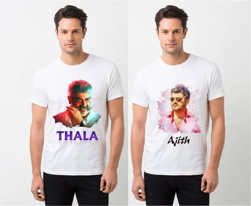Buy HamsaMART Graphic Print Men Round Neck White T Shirt