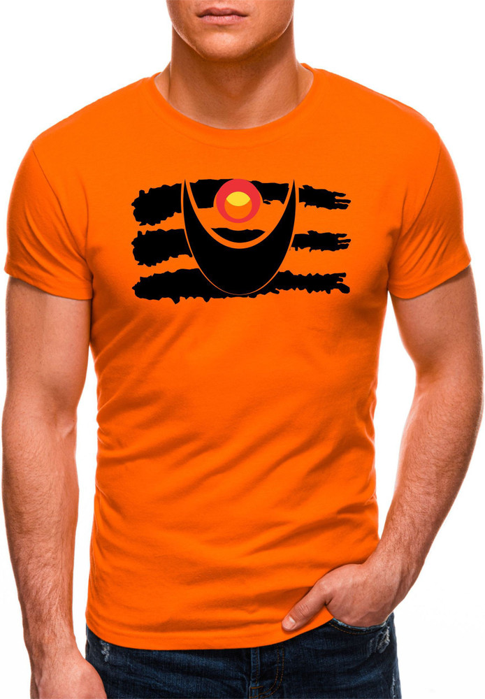 Nuoshopping Graphic Print Men Round Neck Orange T Shirt Buy