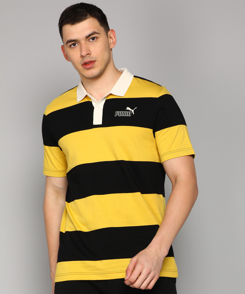 PUMA Striped Men Polo Neck Yellow T Shirt Buy PUMA Striped Men