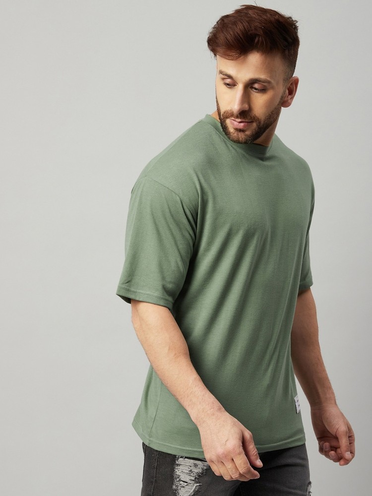 Gritstones Solid Men Round Neck Green T-Shirt - Buy Gritstones Solid Men  Round Neck Green T-Shirt Online at Best Prices in India