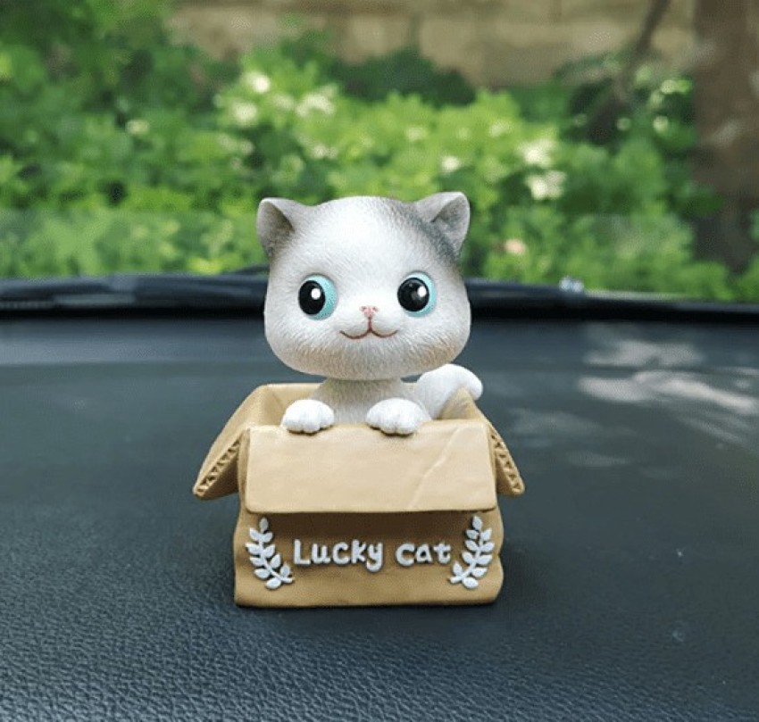 Mubco Lucky Cat Bobblehead |Head Shaking Car Dashboard Home