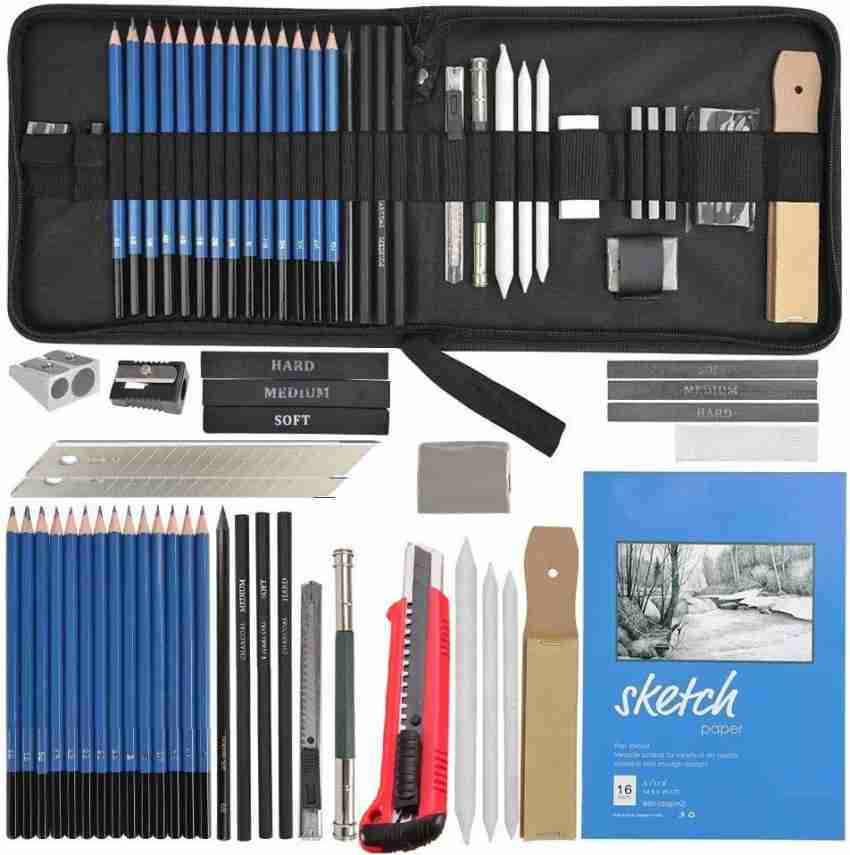  Drawing Set Sketching Kit 53 Pack, Pro Art Sketch Supplies  with 50 Sheets Sketch & 12 Sheets Coloring Book, Include Watercolor,  Metallic, Sketch, Charcoal, Colored Pencil, for Artists Adults Beginners 