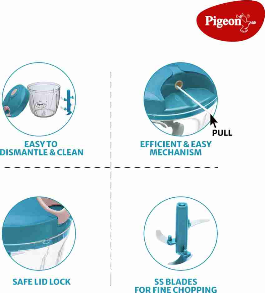 Buy Pigeon by Stovekraft Handy Chopper - Stainless Steel Blades, Plastic  Body, Green, XL, BPA Free, Versatile Usage Online at Best Price of Rs 349 -  bigbasket