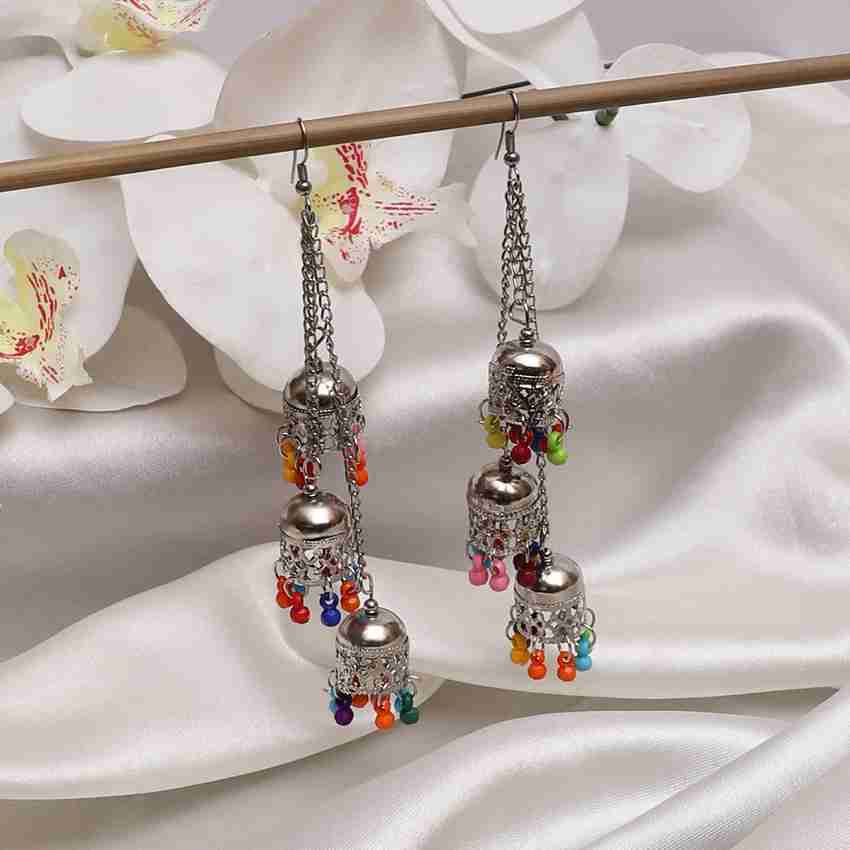 Oxidised kashmiri jhumka top