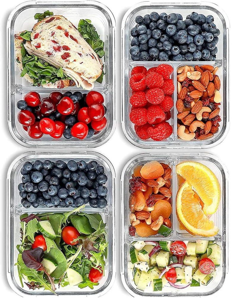 1PCS Lunch Box for Kids, 3-Compartment Meal Prep Containers