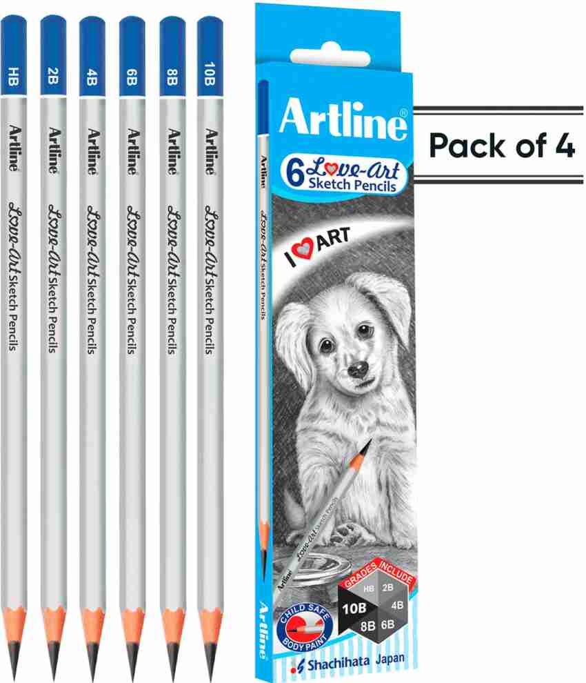 Definite Artline Set of 6 Love-Art Sketch Pencils +